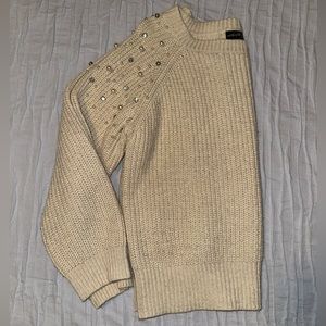 Embellished knit sweater